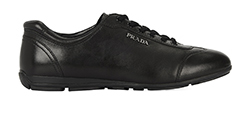 Prada Women's Lace Up Sneakers, Leather, Black, UK4, B, 3
