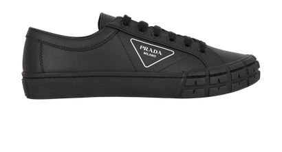 Prada Wheel Trainers, &pound;295, Shoes, Black, Leather, Front view