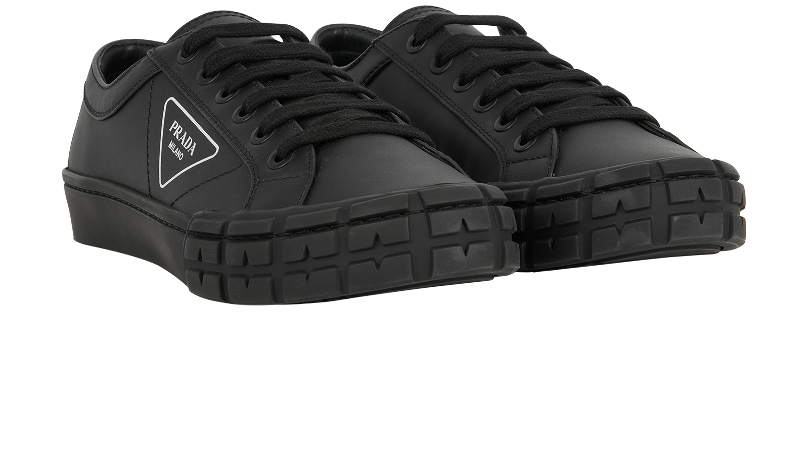 Prada Wheel Trainers, &pound;295, Shoes, Black, Leather, Side view