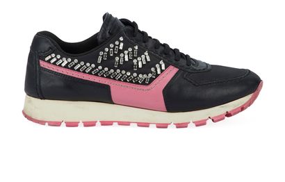 Prada Crystal Embellished Trainers, front view