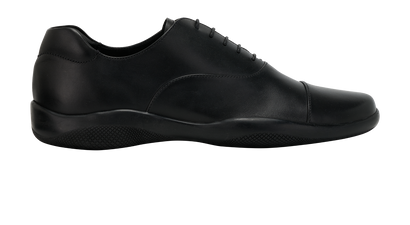 Prada Toblach Laced Trainers, &pound;475, Shoes, Black, Leather, Front view