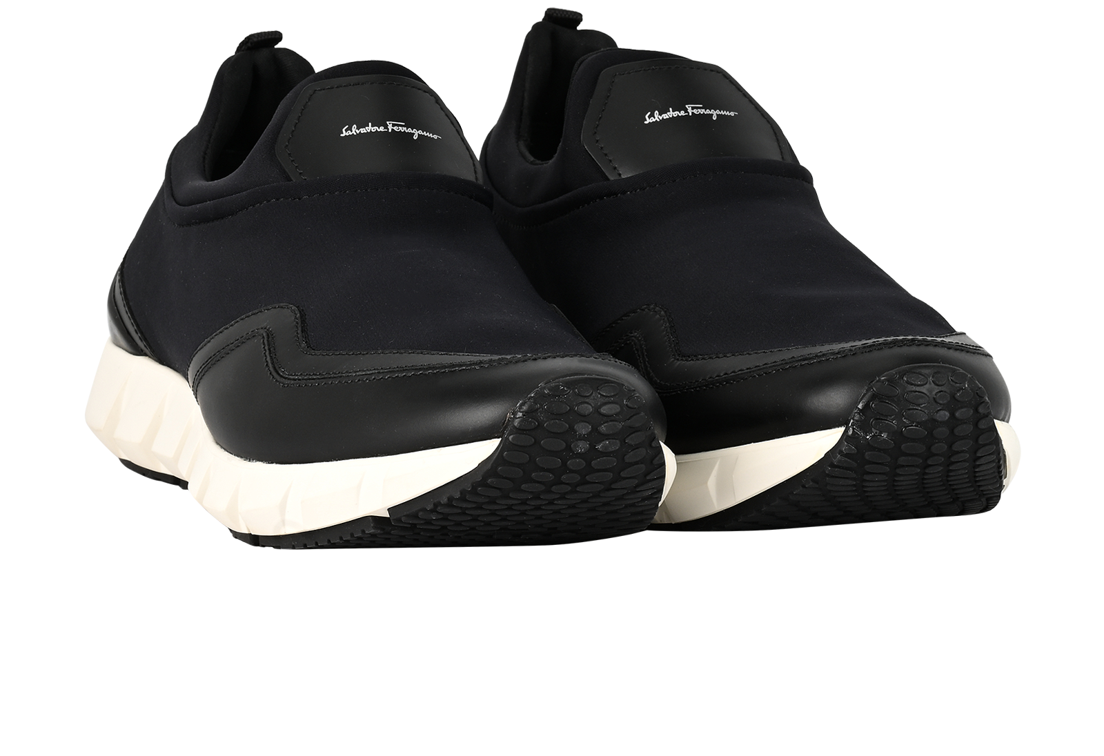Ferragamo Slip-On Sneakers, &pound;220, Shoes, Black, Neoprene, Side view