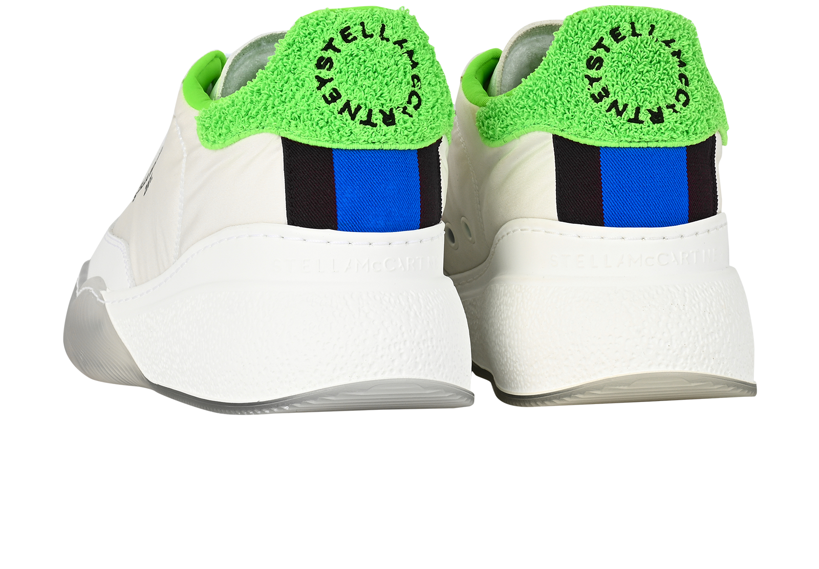 Stella McCartney Loop Trainers, &pound;190, Shoes, White, Fabric/Leather, Back view