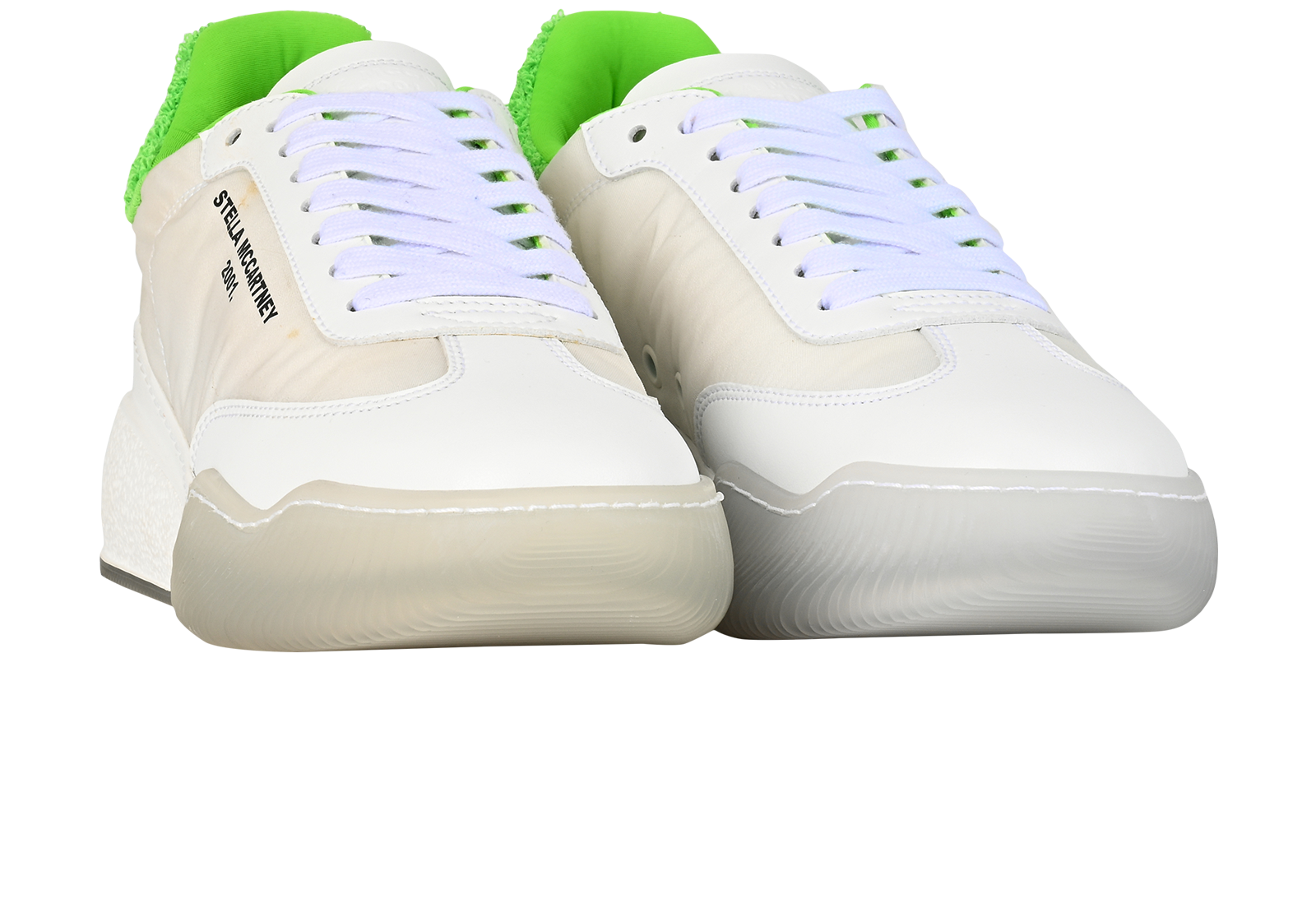 Stella McCartney Loop Trainers, &pound;190, Shoes, White, Fabric/Leather, Side view