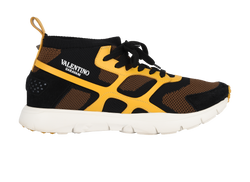 Valentino Sock Trainers, Mens, Mesh, Blk/Yellow, UK9.5, B/DB, 2*