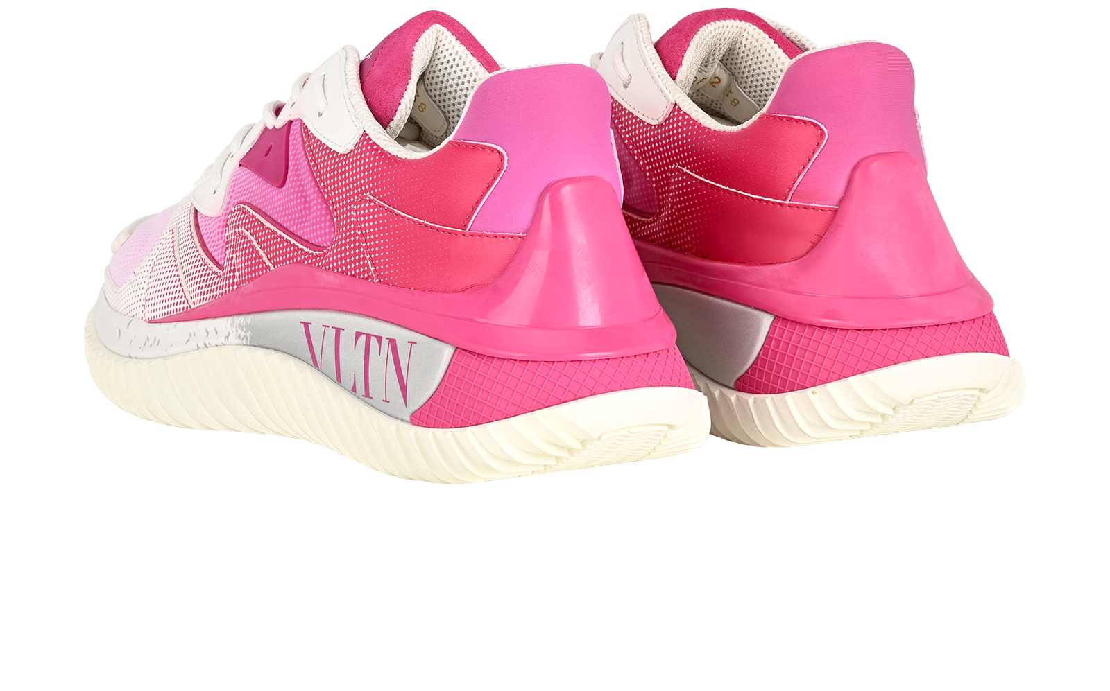 Valentino Wade Runner Sneakers, &pound;250, Shoes, Pink/White, Fabric/Leather, Back view