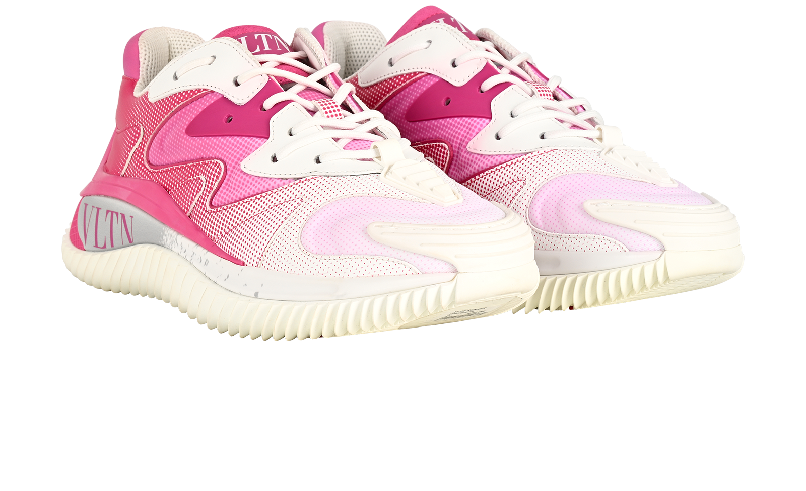 Valentino Wade Runner Sneakers, &pound;250, Shoes, Pink/White, Fabric/Leather, Side view