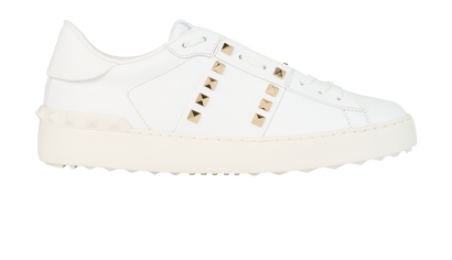 Valentino Rockstud Trainers, &pound;280, Shoes, White, Leather, Front view