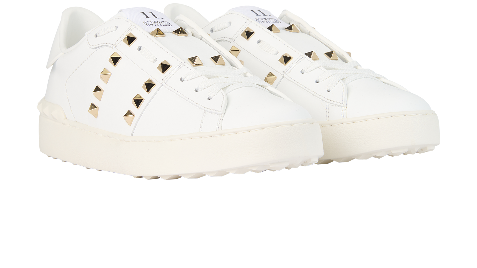 Valentino Rockstud Trainers, &pound;280, Shoes, White, Leather, Side view