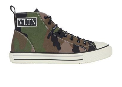 Valentino Camouflage High Top Trainers, front view