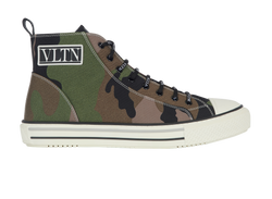 Valentino Camouflage High Top Trainers, Fabric, Green, UK11, 3*