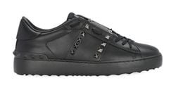 Valentino Rockstud Flat Sneakers, leather, Black, UK5, DB, B, 3*