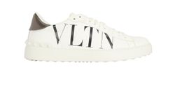 Valentino VLTN Open Sneakers, Leather, White, Black, UK6, B, 3*
