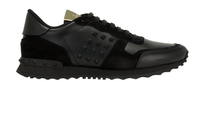 Valentino Rockrunner Sneaker, &pound;250, Shoes, Black, Leather, Front view