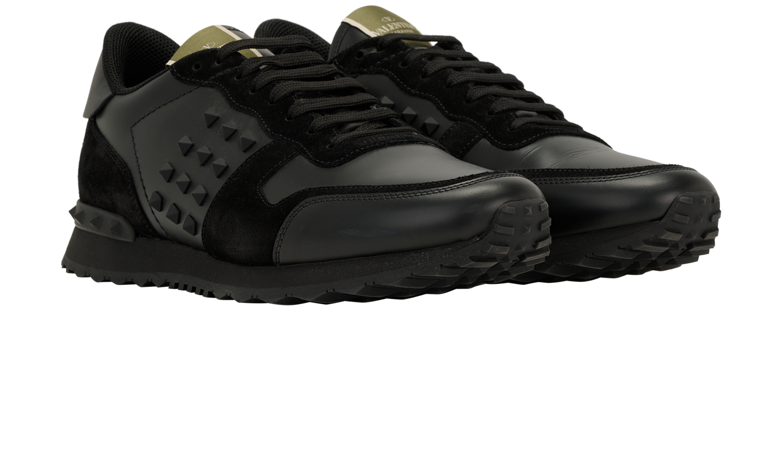 Valentino Rockrunner Sneaker, &pound;250, Shoes, Black, Leather, Side view