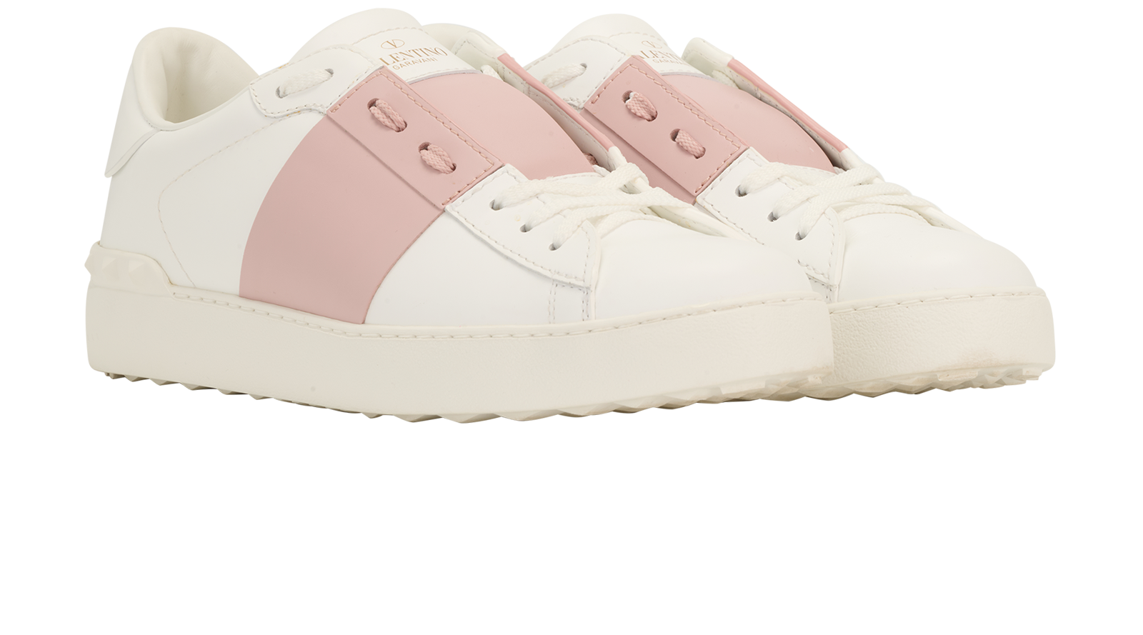 Valentino VLTN Open Sneakers, &pound;250, Shoes, Pink/White, Leather, Side view