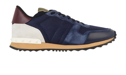 Valentino Rockrunner Trainers, &pound;250, Shoes, Blue, Mesh/Suede, Front view