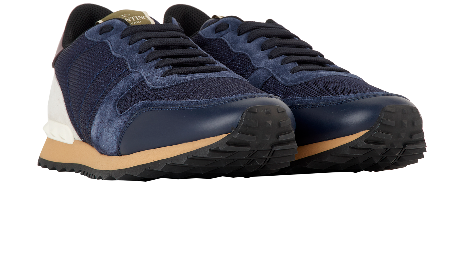 Valentino Rockrunner Trainers, &pound;250, Shoes, Blue, Mesh/Suede, Side view