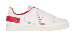 Valentino Net Logo Sneakers, Leather, White/Red, UK7, DB/B, 3*