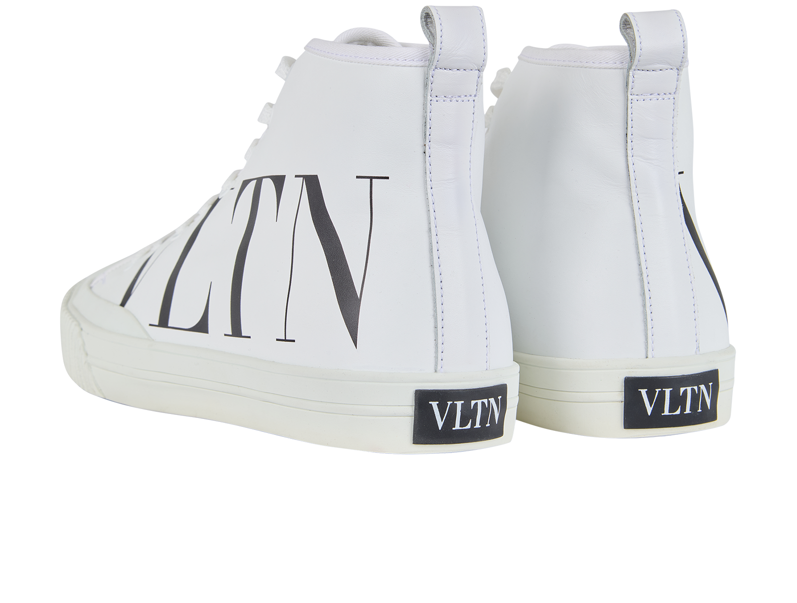 Valentino VLTN High Tops Trainers, &pound;190, Shoes, White, Leather, Back view