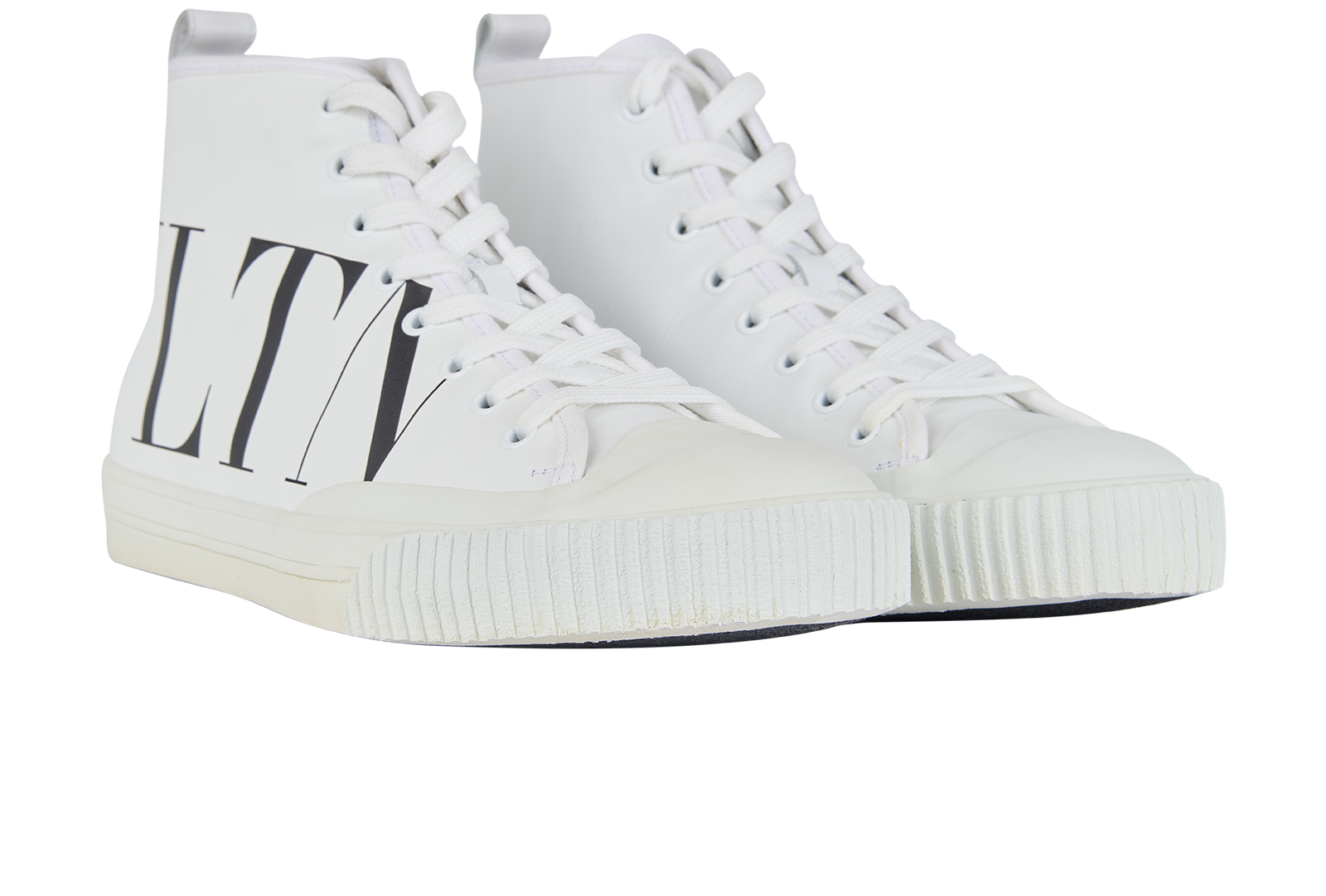 Valentino VLTN High Tops Trainers, &pound;190, Shoes, White, Leather, Side view
