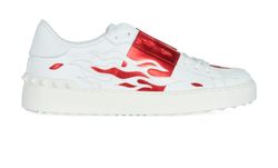 Valentino Rockstud Sneakers, Leather, White/Red, UK5, B/DB