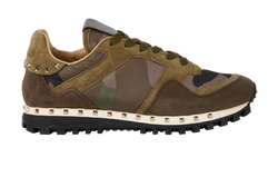 Valentino Rockstud trainers, Suede, Green, UK4, DB/B, 3*