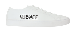 Versace Logo Trainers, Leather, White, UK10, 3*