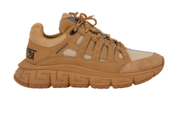 Versace Trigeca Trainers, Leather/Suede, Brown, UK10, 3*
