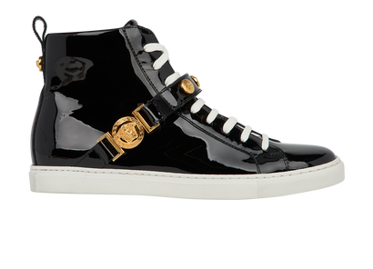 Versace Patent Medusa Trainers, front view