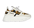 Versace Chain Reaction Trainers, &pound;250, Shoes, Beige/Cream/Gold/White, Suede, Front view