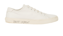 Saint Laurent Malibu Sneakers, Leather, White, UK10, 2*