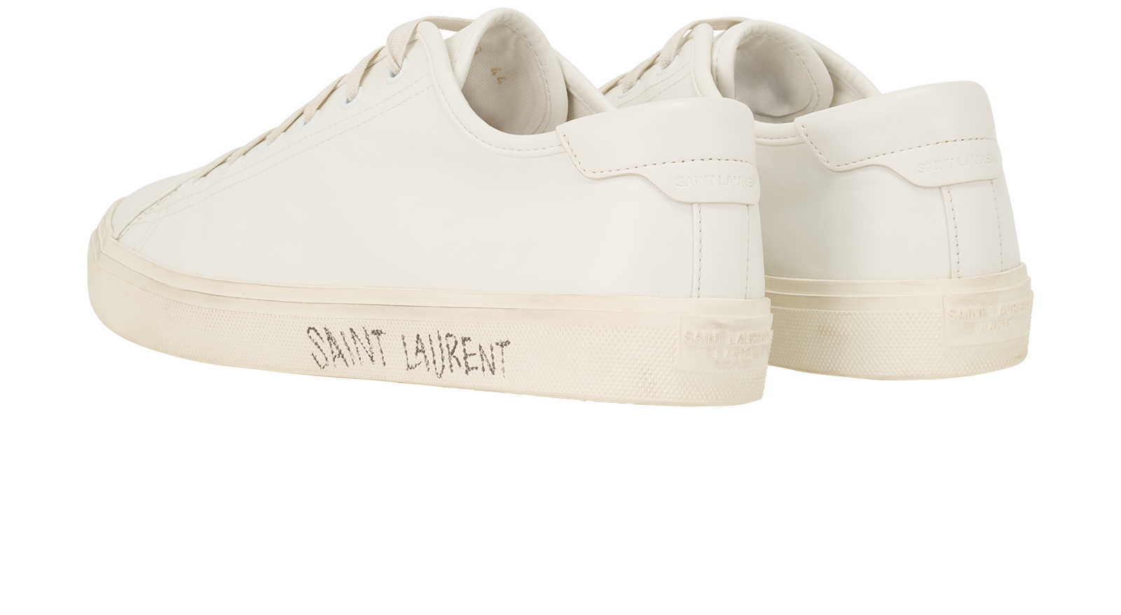 Saint Laurent Malibu Sneakers, &pound;190, Shoes, White, Leather, Back view