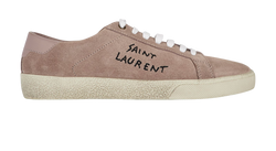 Saint Laurent Classic Court Sneakers, Leather/Suede,Rose, UK6, 3*