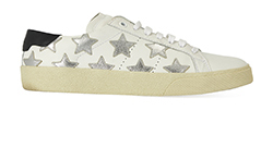Saint Laurent Court Classic Sneakers, Leather, White, 4.5, DB/B, 2*