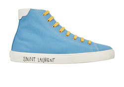 Saint Laurent High Top Trainers, MENS, Canvas, Blue, UK8, B/DB, 3*