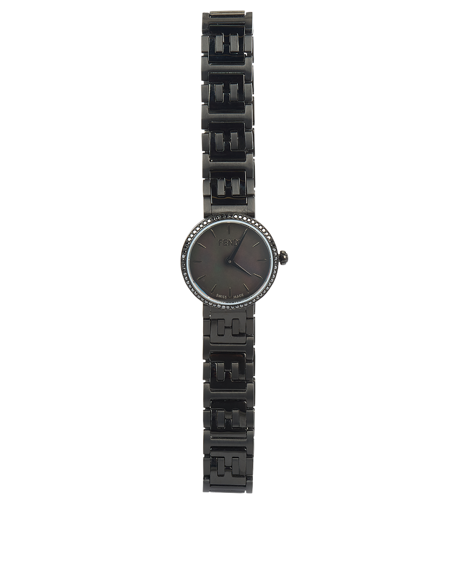Stainless Steel Fendi Watch Black Fendi Orologi Ovali Black